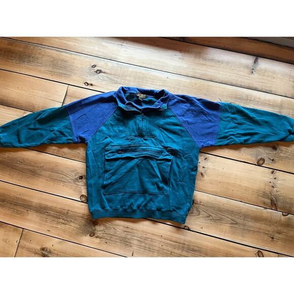 Vintage Eddie Bauer Men's 1/4 Zip Pull over Jacket/sweater. Pockets! Size Small. - Picture 3 of 10